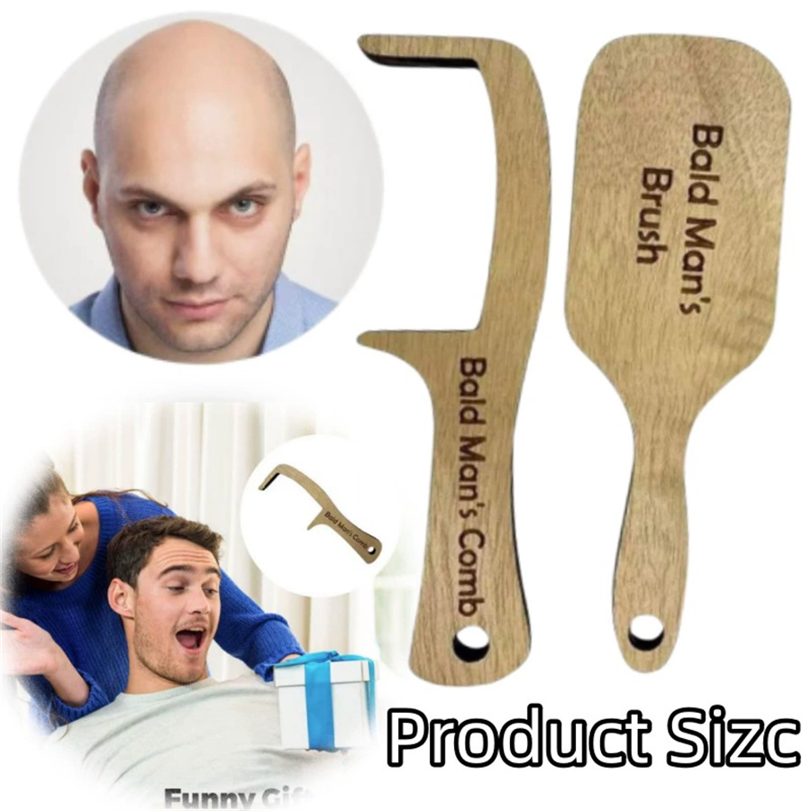 Hair Care Products - مشط خشبي للرجال الصلعاء، هدية مضحكة،