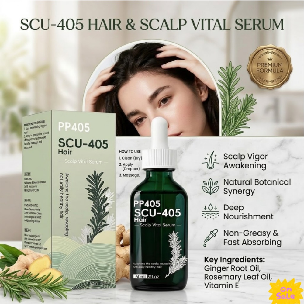 Hair Care Frizzy Hair - سيروم SCU-405 لنمو الشعر، زيت أساسي