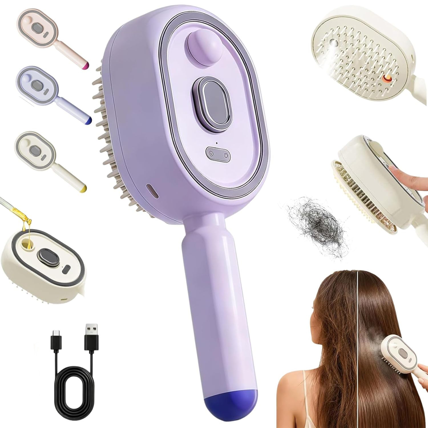 Hair Care Frizzy Hair - مشط تدليك كهربائي بالرش الهوائي للعناية