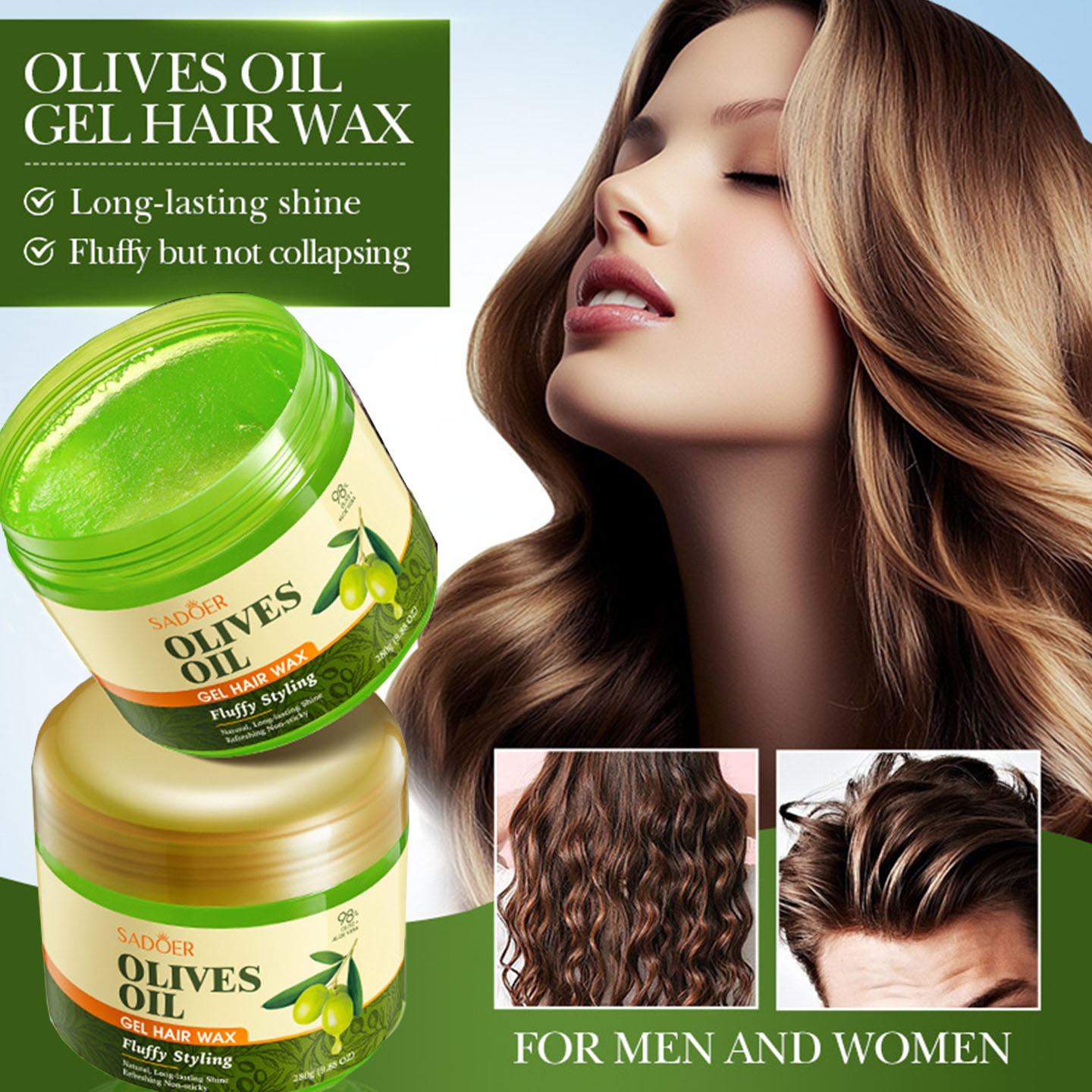 Hair Care Olive Oil - جل تصفيف الشعر بزيت الزيتون، شمع