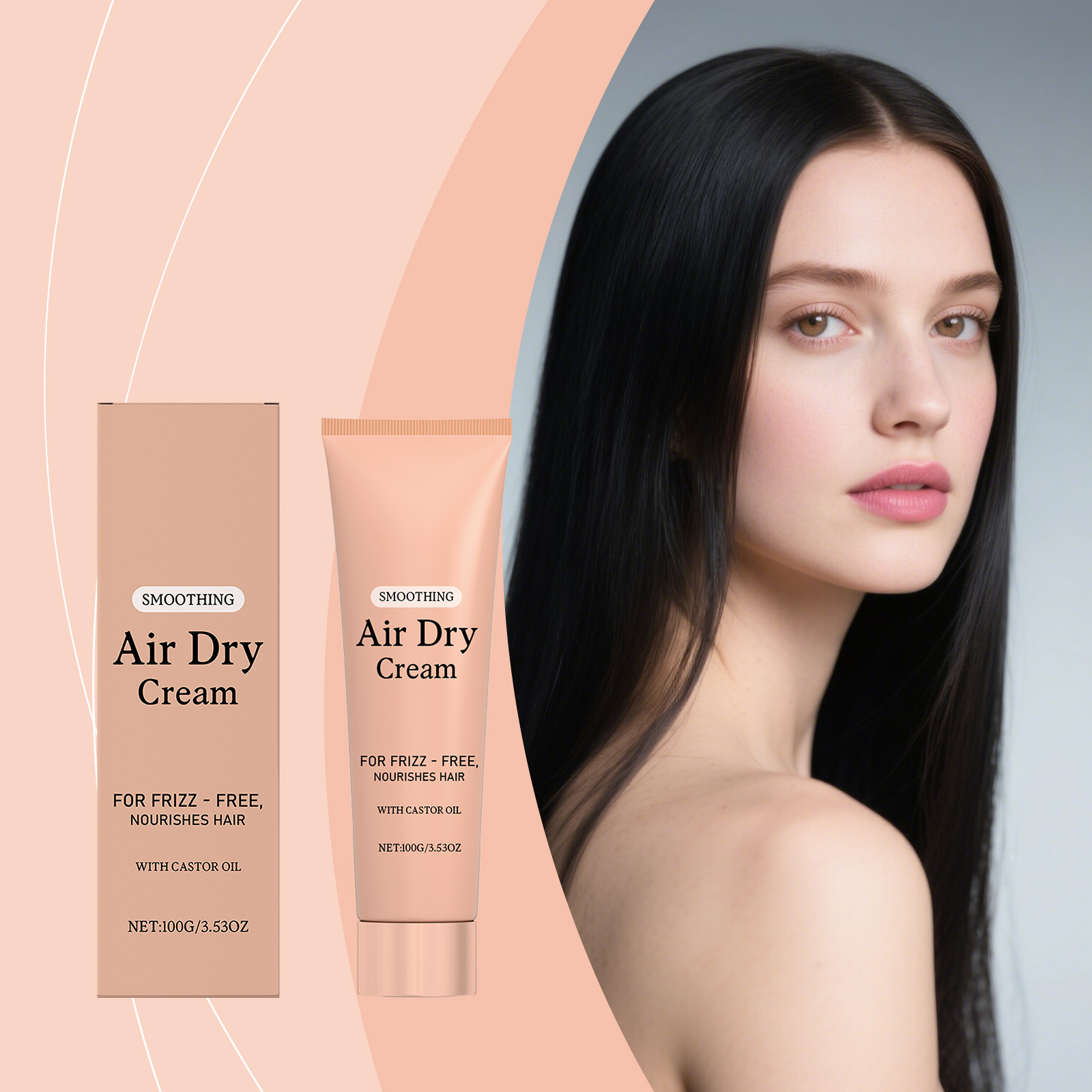 Hair Care Frizzy Hair - كريم تنعيم الشعر بالهواء الجاف مضاد