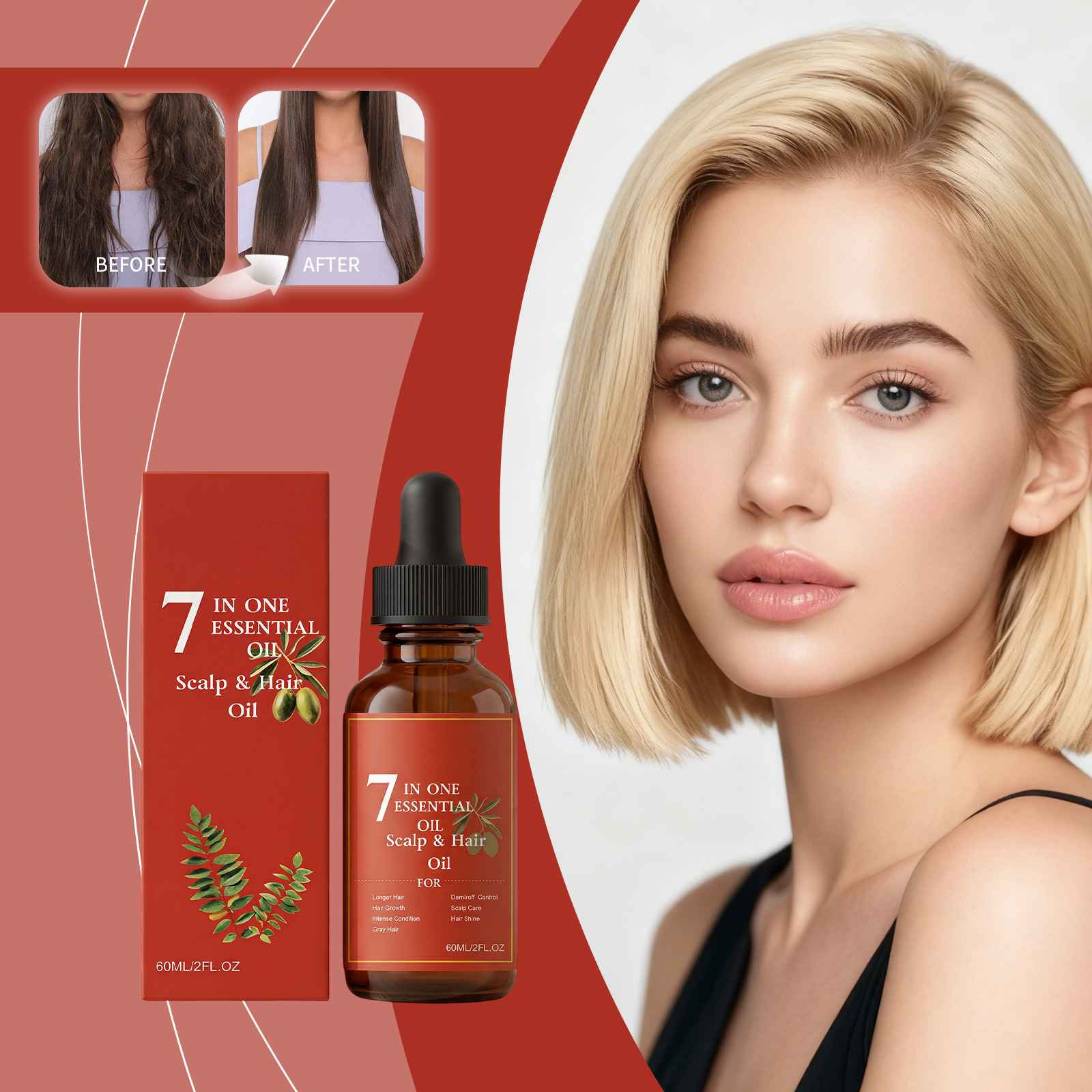 زيت شعر أساسي 7 في 1 سعة 60 مل - مراجعة Hair Care Olive Oil وسعره